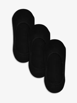 Zwart - Set van 3 paar footsies met lage uitsnijding