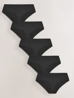 Zwart - Set van 5 slipjes van microvezels