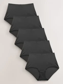 Zwart - Set van 5 slipjes van microvezels
