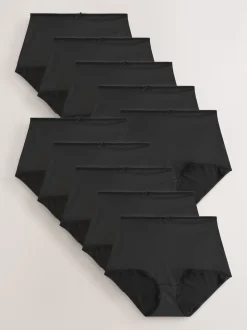 Zwart - Set van 10 slipjes van microvezels