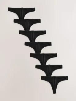 Zwart - Set van 7 slips met hoog katoengehalte