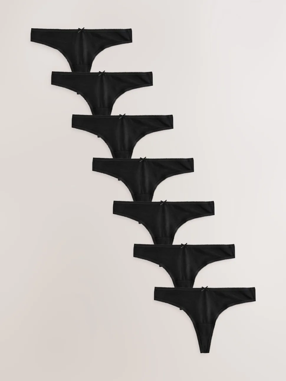 Zwart - Set van 7 slips met hoog katoengehalte