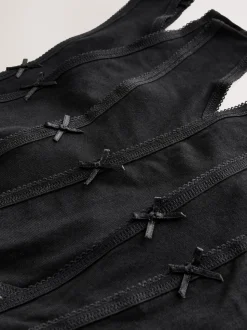 Zwart - Set van 7 slips met hoog katoengehalte