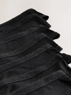Zwart - Set van 7 slips met hoog katoengehalte