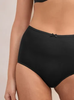 Zwart - Set van 7 slips met hoog katoengehalte
