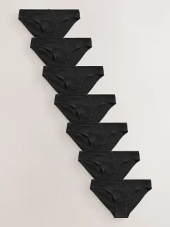 Zwart - Set van 7 slips met hoog katoengehalte