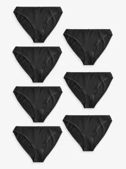 Zwart - Set van 7 slips met hoog katoengehalte
