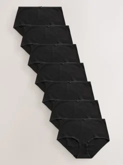 Zwart - Set van 7 slips met hoog katoengehalte