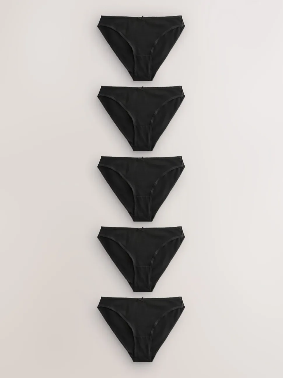 Zwart - Set van 5 slips met hoog katoengehalte