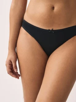 Zwart - Set van 5 slips met hoog katoengehalte
