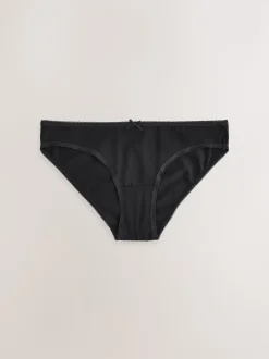 Zwart - Set van 5 slips met hoog katoengehalte