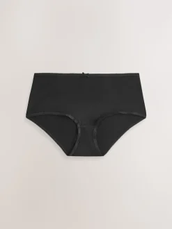 Zwart - Set van 5 slips met hoog katoengehalte