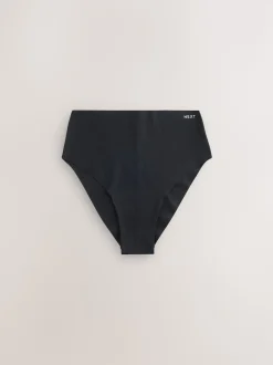 Zwart - Set van 3 slips van katoenmix zonder VPL
