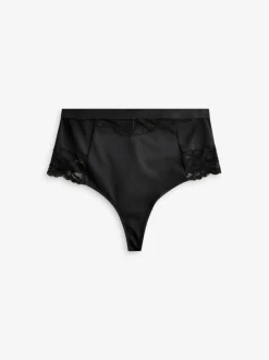 Zwart - Set van 4 vormgevende bikini's met kant op de rug en buikcorrigerend effect