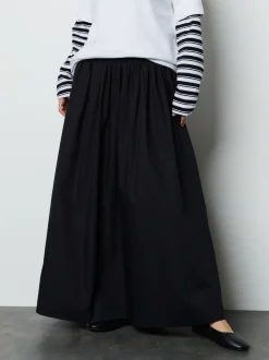 Zwart - Shirred Maxi Skirt