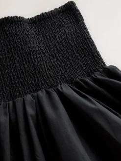 Zwart - Shirred Maxi Skirt