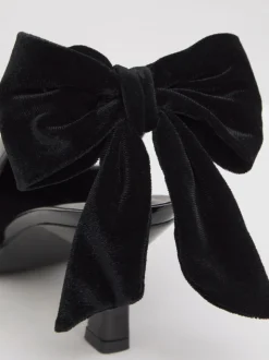 Zwart - Simply Be Back Bow Pointed Toe Heel
