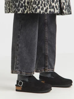 Zwart - Simply Be Fluffy Mules With Back Strap