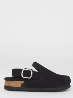 Zwart - Simply Be Fluffy Mules With Back Strap