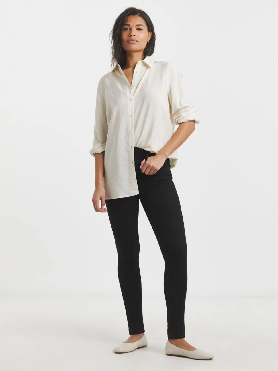 Zwart - Simply Be skinny jegging met elastische taille