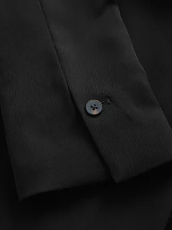 Zwart - Single Breasted Skinny Belt Blazer