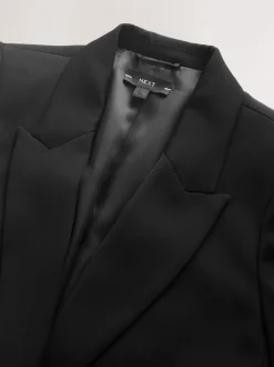 Zwart - Single Breasted Skinny Belt Blazer
