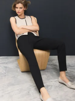 Zwart - Skinny getailleerde broek
