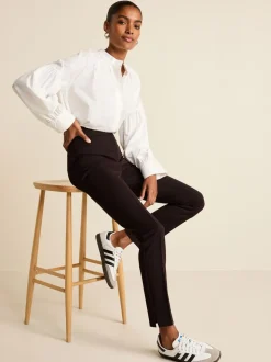 Zwart - Skinny getailleerde broek