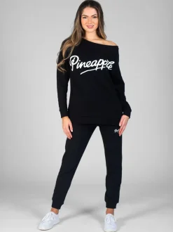 Zwart - Skinny joggingbroek met ananasprint en rits