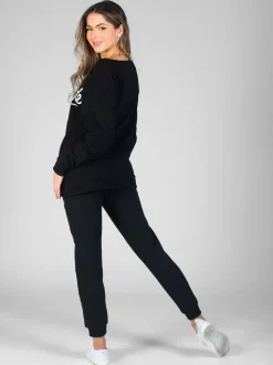 Zwart - Skinny joggingbroek met ananasprint en rits
