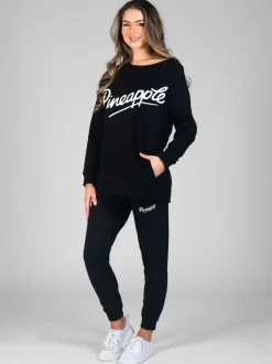 Zwart - Skinny joggingbroek met ananasprint en rits
