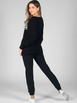Zwart - Skinny joggingbroek met ananasprint en rits