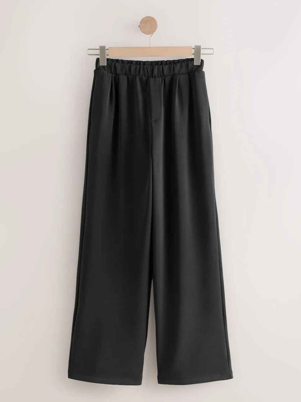 Zwart - Slinky superzachte jersey modal blend wijde pijpen pull-on broek