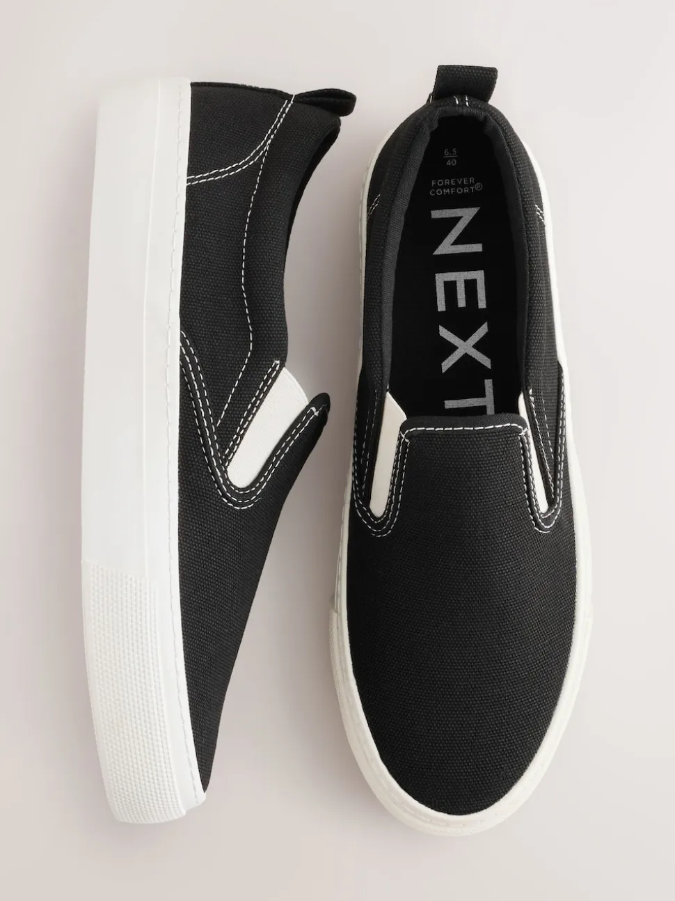 Zwart - Slip On Canvas Skater Trainers
