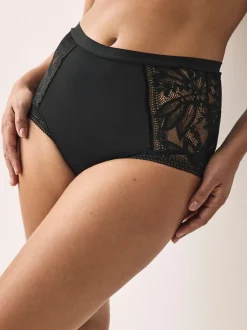 Zwart - Slip van kant en microvezel