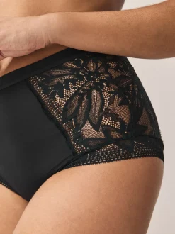 Zwart - Slip van kant en microvezel