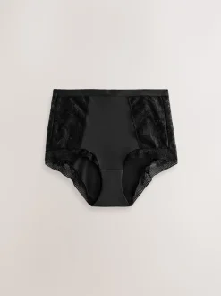Zwart - Slip van kant en microvezel