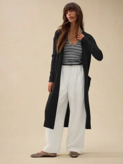 Zwart - Soft Touch Katoenrijk Longline Vest