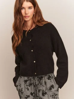 Zwart - Soft Touch Ronde hals Gebreid Vest Met Wol