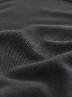 Zwart - Soft Touch V-hals Katoenrijk Vest met Knopen
