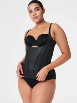 Zwart - SPANXsupersculpt™ Total Contour Open-Bust Cami