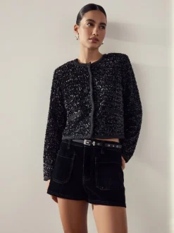 Zwart - Sparkle Buckle Satin Skinny Belt