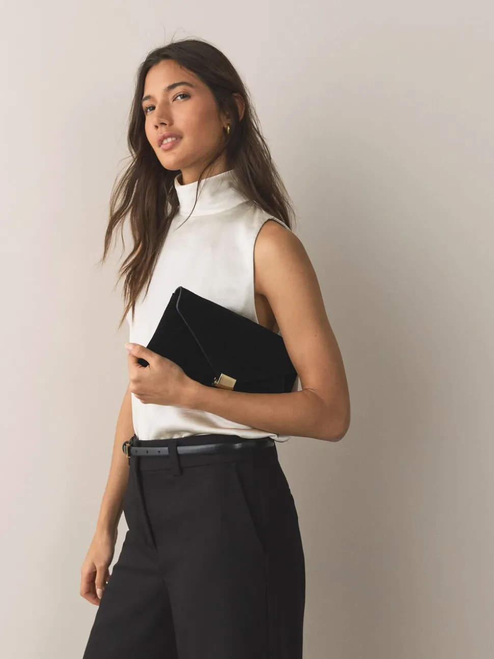 Zwart - Suède clutch