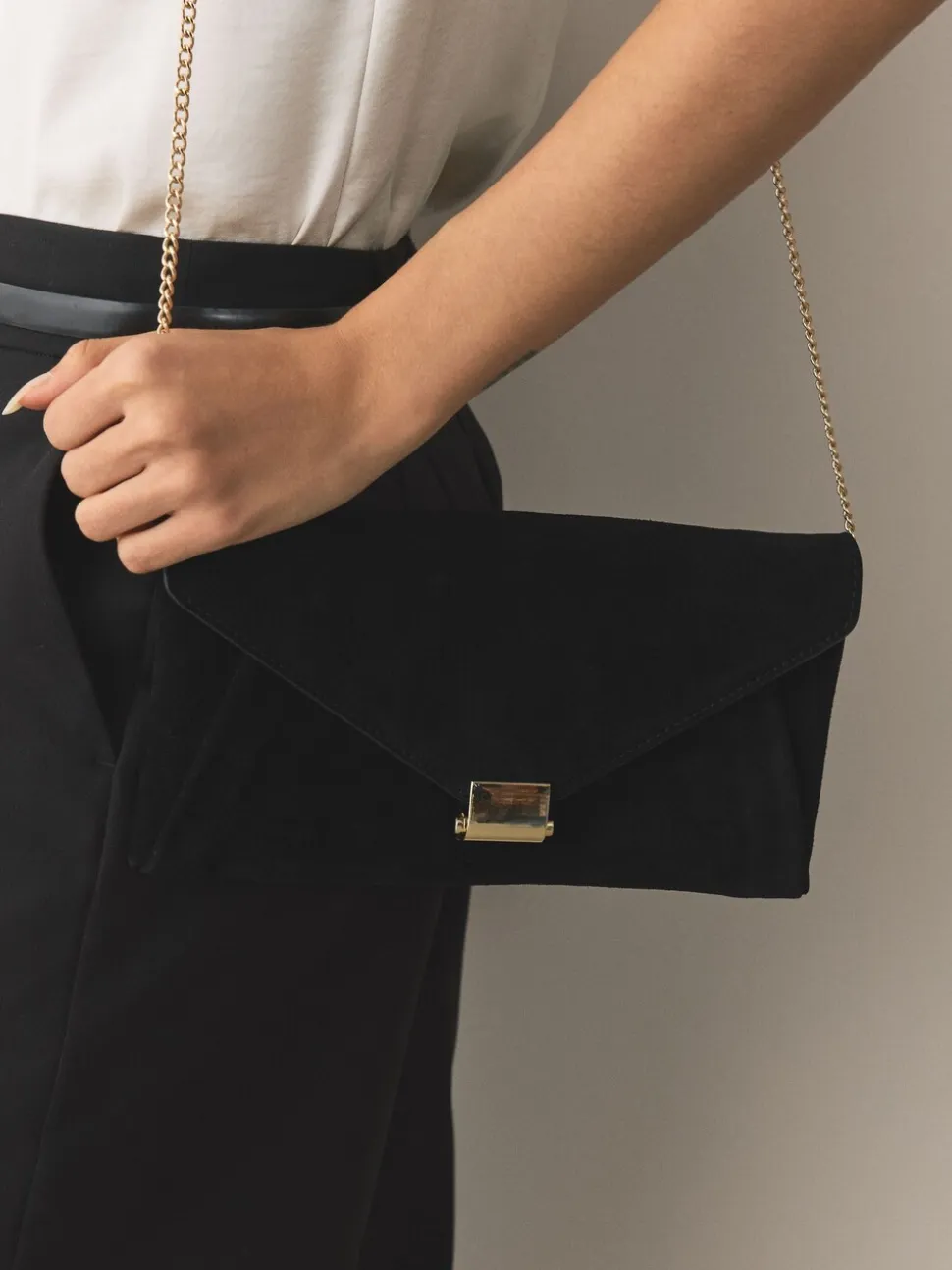 Zwart - Suède clutch
