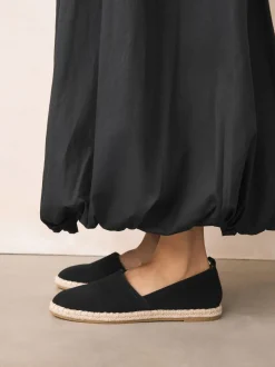 Zwart - Suède espadrilles met dichte neus