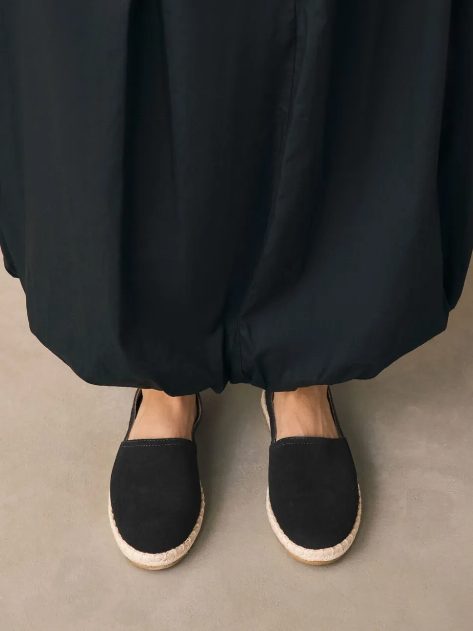 Zwart - Suède espadrilles met dichte neus
