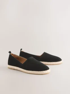 Zwart - Suède espadrilles met dichte neus
