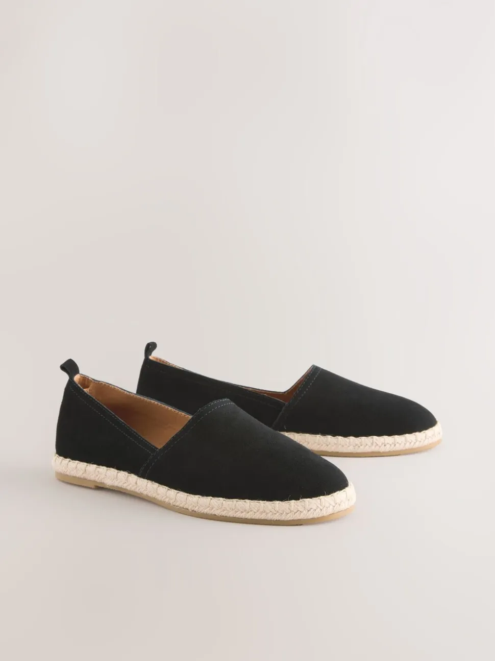 Zwart - Suède espadrilles met dichte neus
