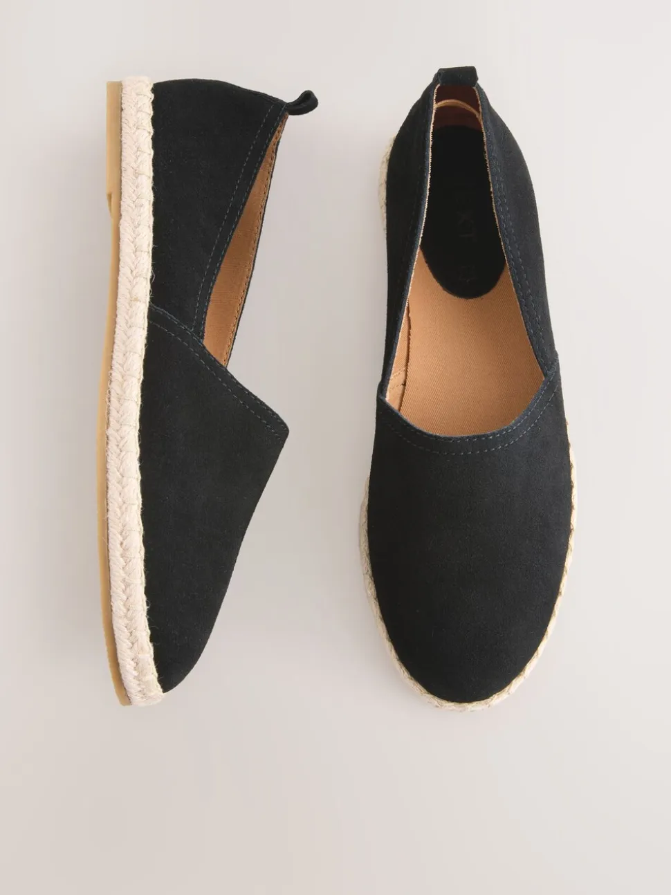 Zwart - Suède espadrilles met dichte neus