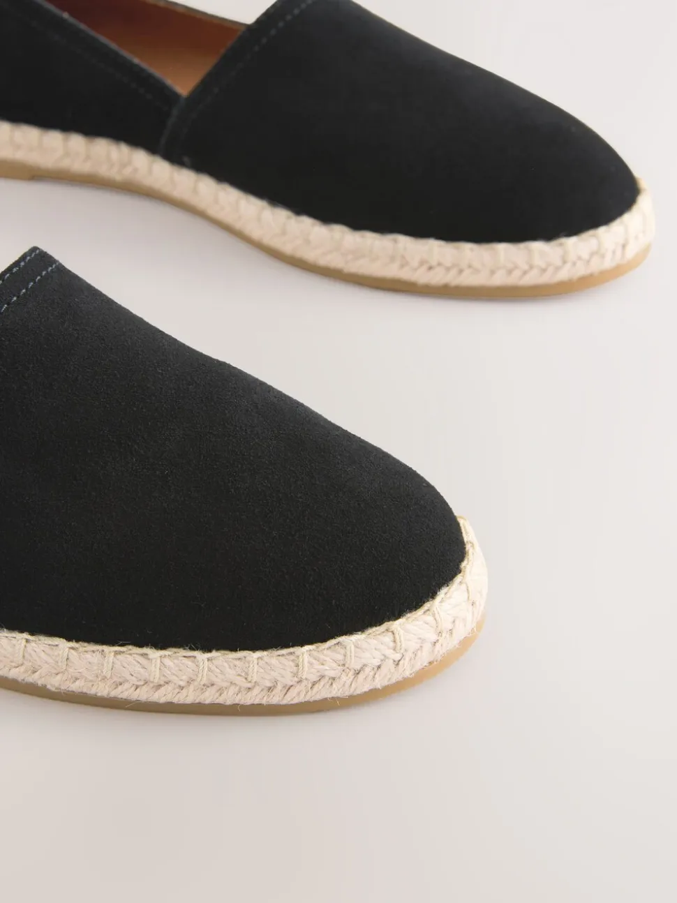 Zwart - Suède espadrilles met dichte neus